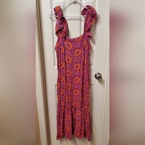 House Of Harlow 1960 Floral Pink and Orange Maxi Dress Size Large